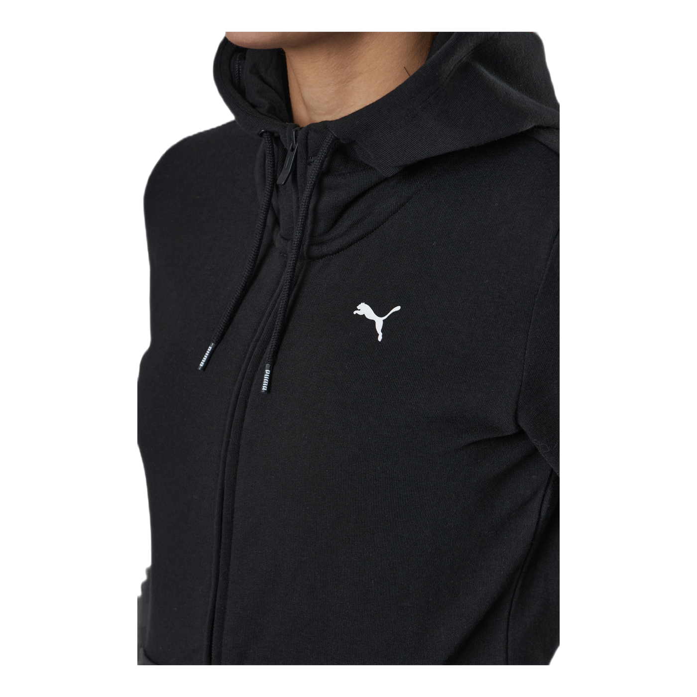 Essential Small Logo Full-Zip Hoodie Tr Black