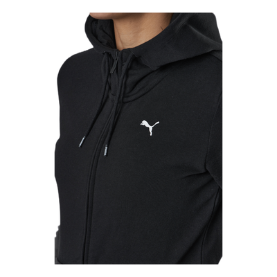 Essential Small Logo Full-Zip Hoodie Tr Black