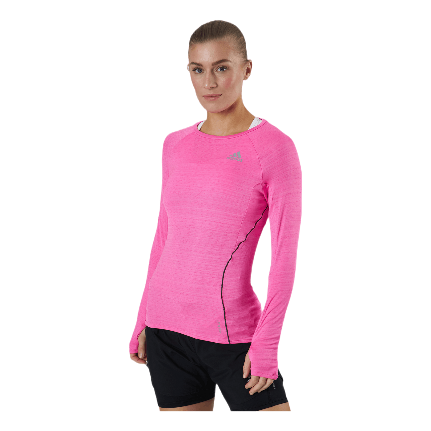 Adidas Runner Long Sleeve Tee Women Screaming Pink