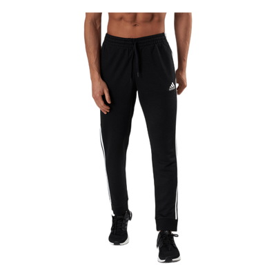 Essentials Tapered Cuff 3 Stripes Pants Black / White