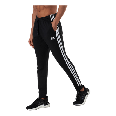 Essentials Tapered Cuff 3 Stripes Pants Black / White