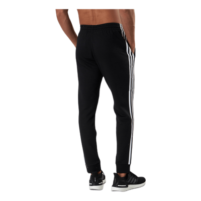 Essentials Tapered Cuff 3 Stripes Pants Black / White