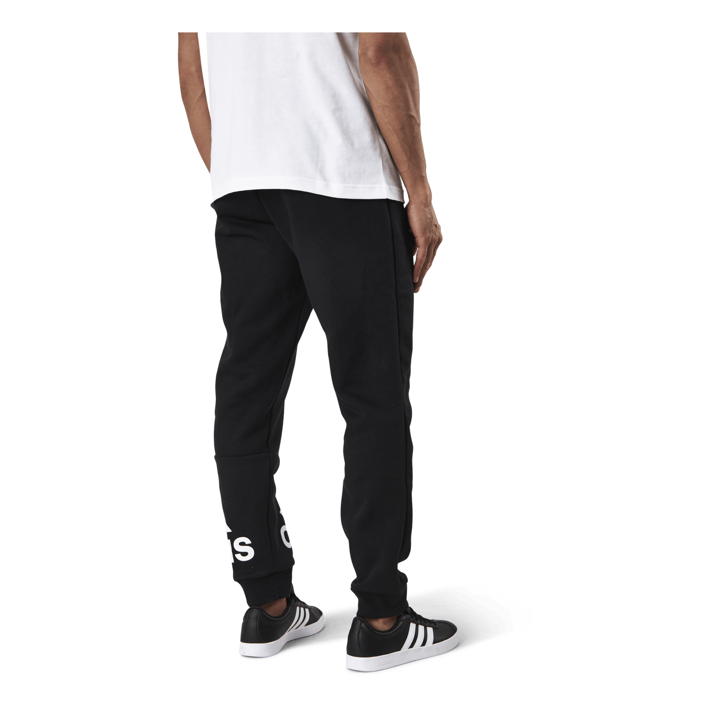 Essentials Tapered Cuff Logo Pants Black / White