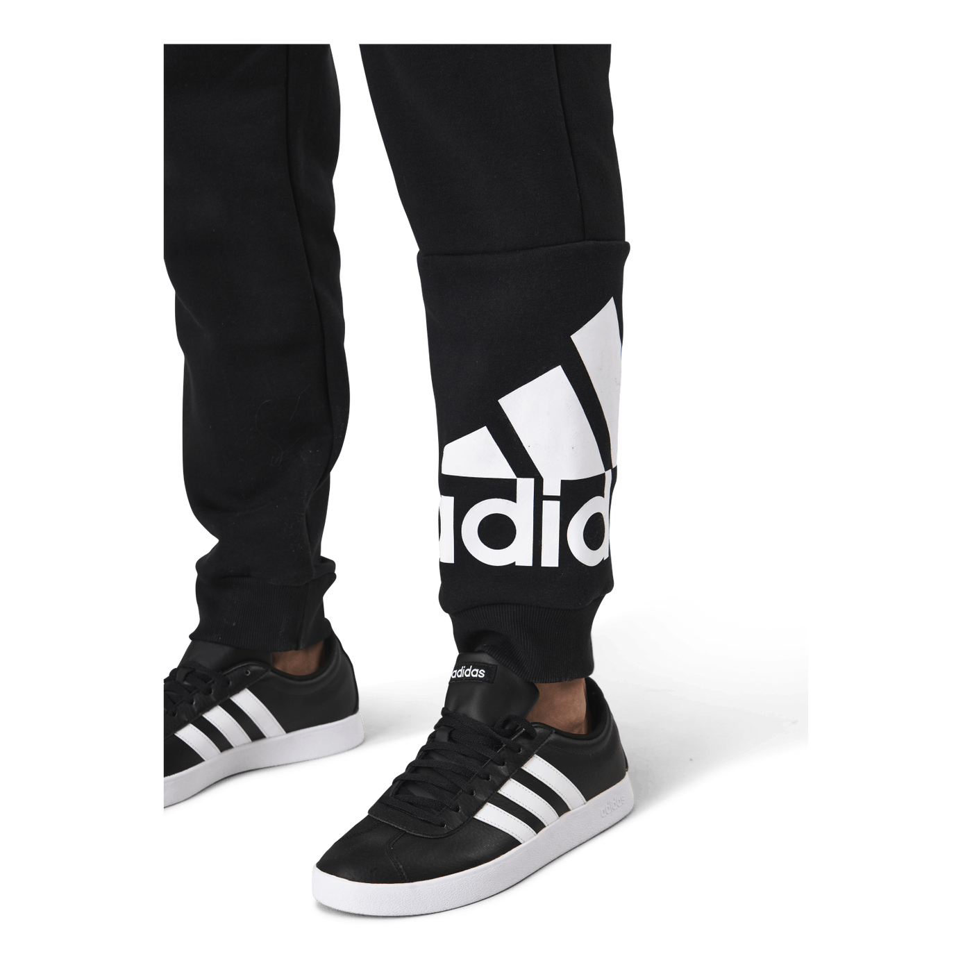 Essentials Tapered Cuff Logo Pants Black / White