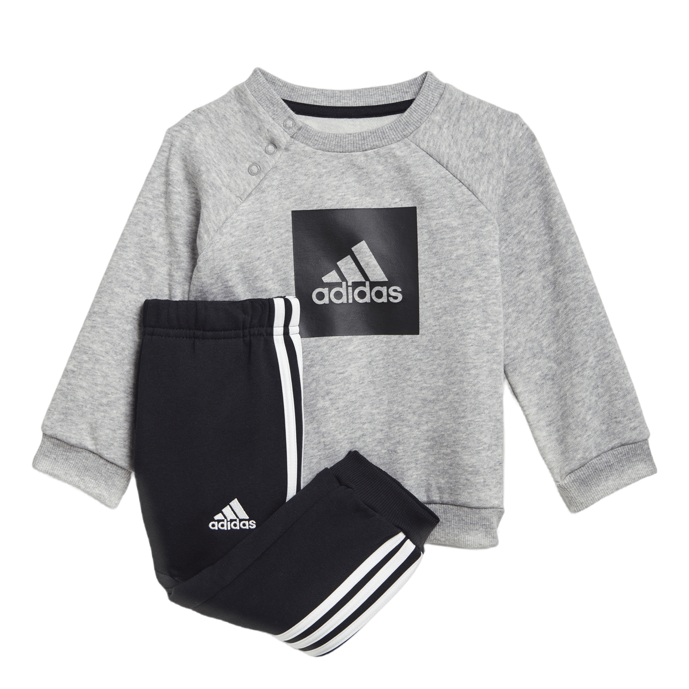 3-Stripes Fleece Jogger Set Medium Grey Heather