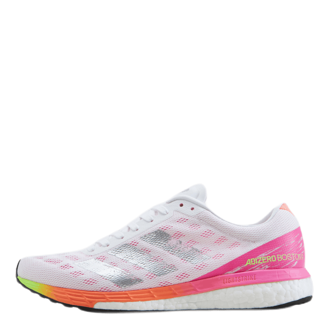 Adizero Boston 9 Shoes Cloud White / Silver Metallic / Screaming Pink