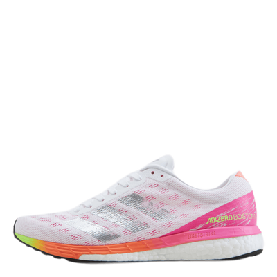 Adizero Boston 9 Shoes Cloud White / Silver Metallic / Screaming Pink