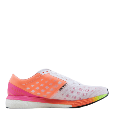 Adizero Boston 9 Shoes Cloud White / Silver Metallic / Screaming Pink