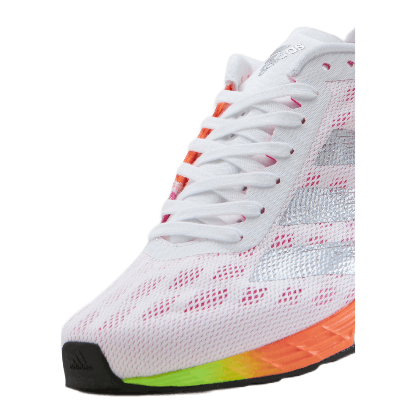 Adizero Boston 9 Shoes Cloud White / Silver Metallic / Screaming Pink