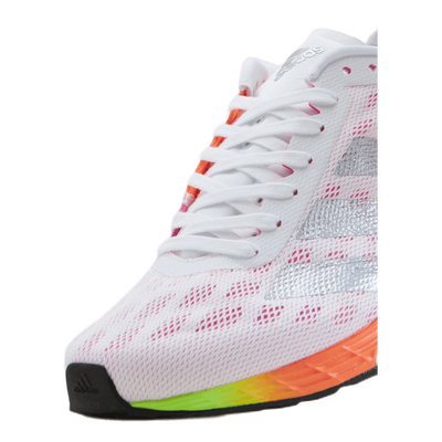 Adizero Boston 9 Shoes Cloud White / Silver Metallic / Screaming Pink