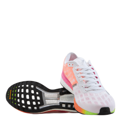 Adizero Boston 9 Shoes Cloud White / Silver Metallic / Screaming Pink