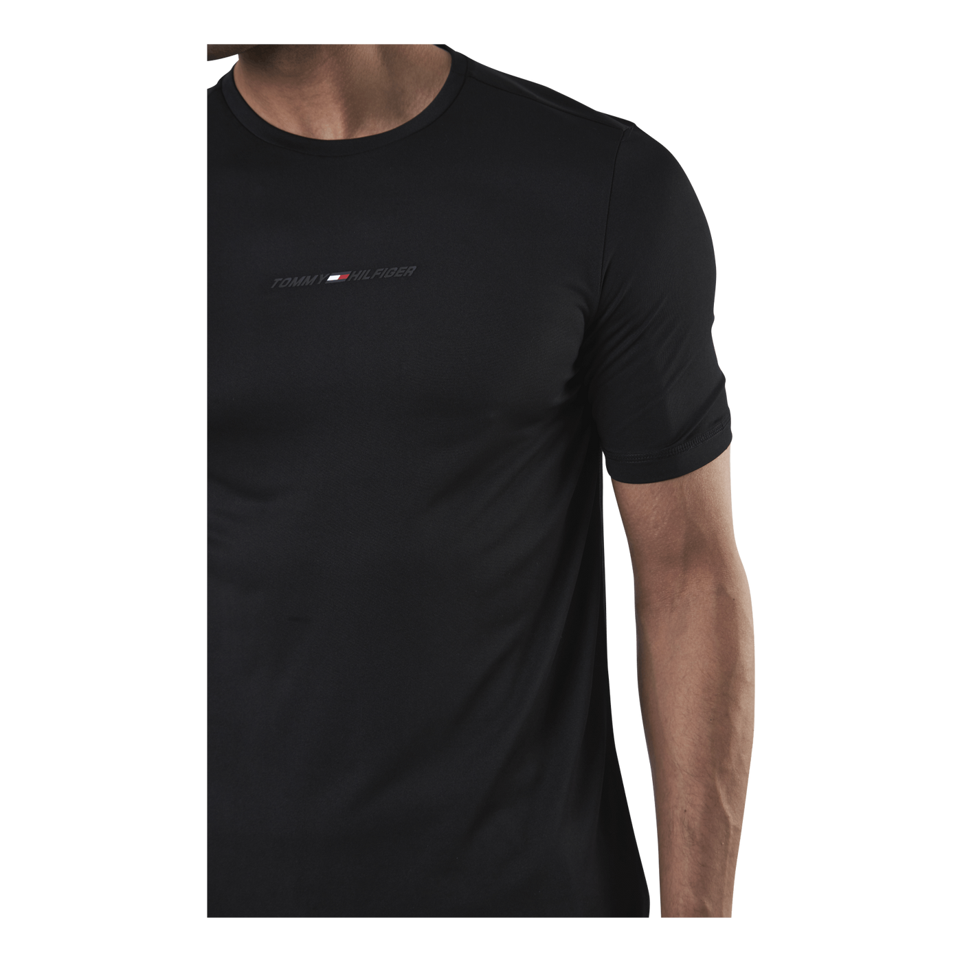 Shoulder Logo Slim Training Tee Black