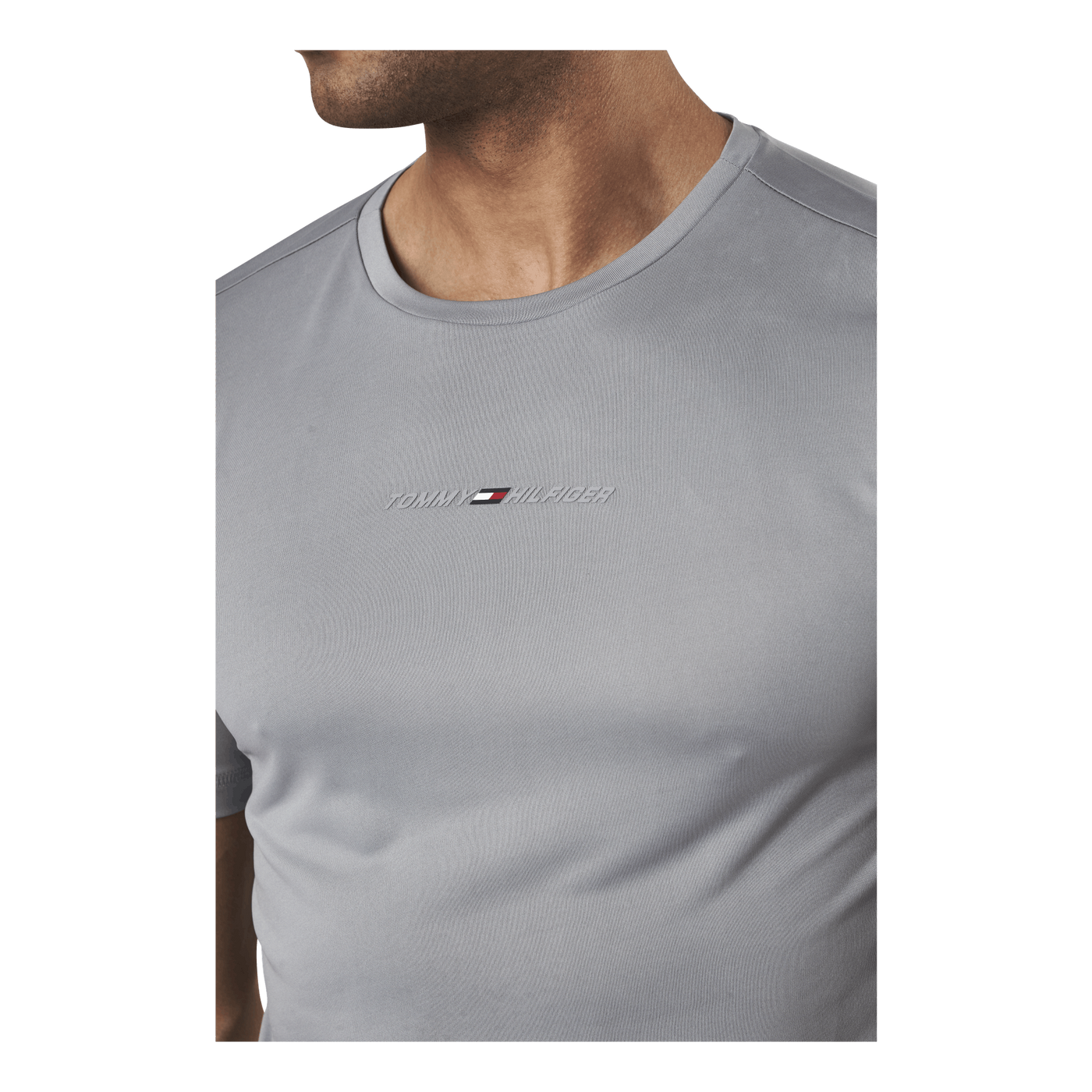 Shoulder Logo Slim Training Tee Silver