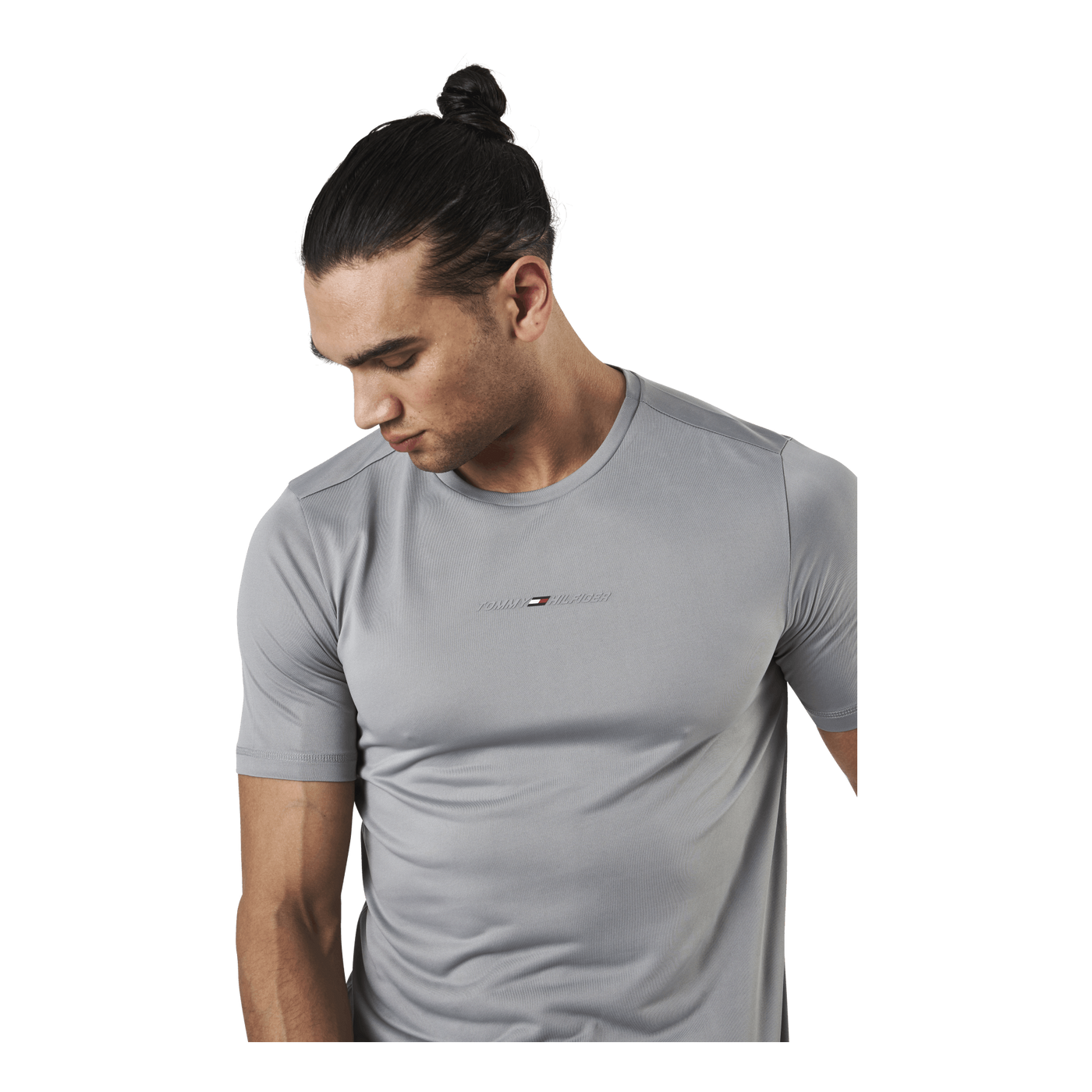 Shoulder Logo Slim Training Tee Silver