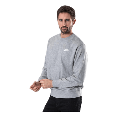 Sportswear Club Men's French Terry Crew DK GREY HEATHER/WHITE