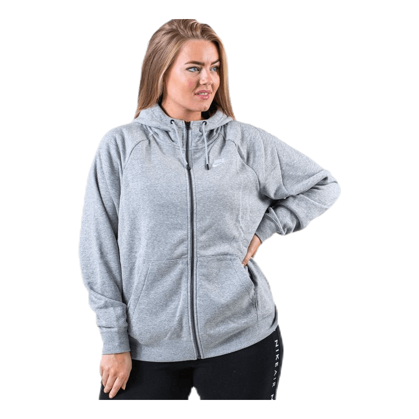 Essential Zip Hoodie Plus Grey