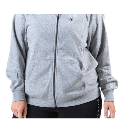 Essential Zip Hoodie Plus Grey