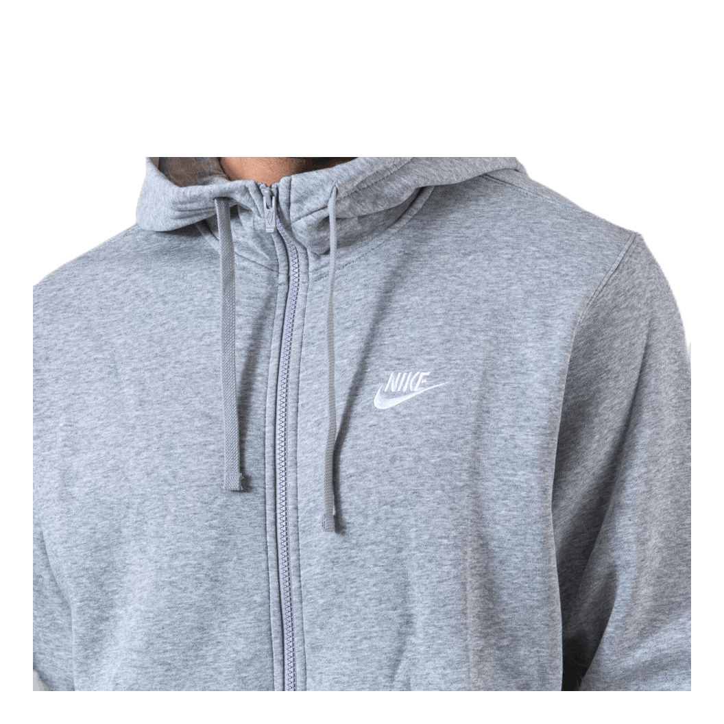 Sportswear Club Fleece Men s Full Zip Hoodie DK GREY HEATHER MATTE SILVER WHITE