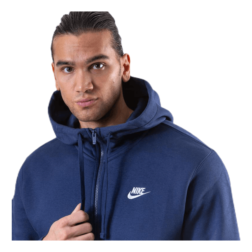 Sportswear Club Fleece Men's Full-Zip Hoodie MIDNIGHT NAVY/MIDNIGHT NAVY/WHITE