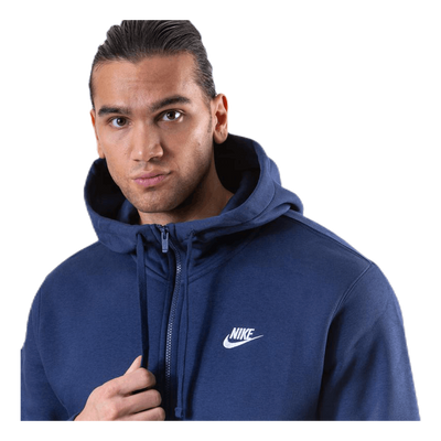 Sportswear Club Fleece Men's Full-Zip Hoodie MIDNIGHT NAVY/MIDNIGHT NAVY/WHITE