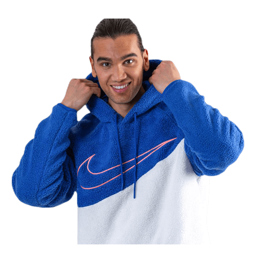 Swoosh Hoodie Fleece Blue/White