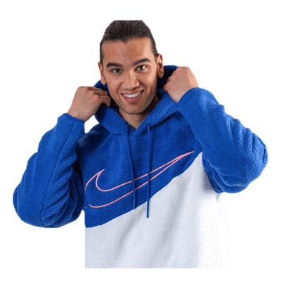 Swoosh Hoodie Fleece Blue/White