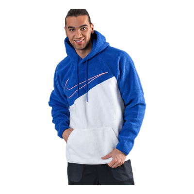 Swoosh Hoodie Fleece Blue/White