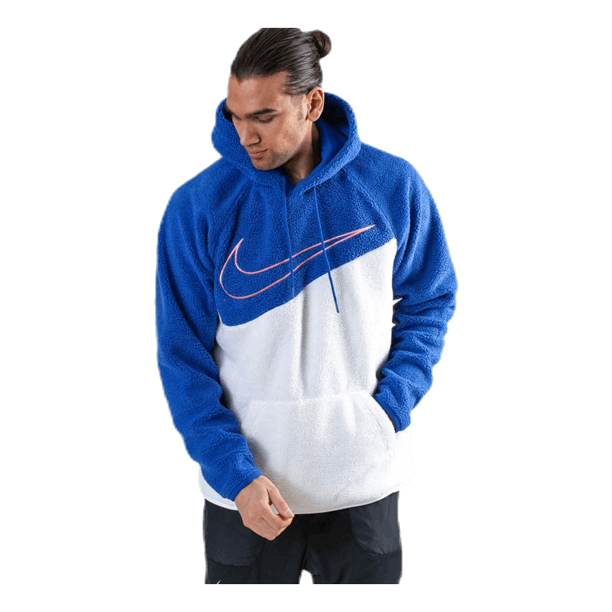 Swoosh Hoodie Fleece Blue/White