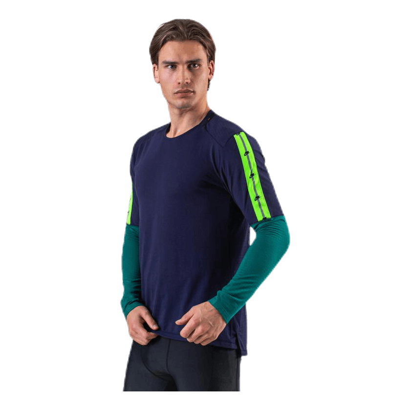 Wild Run Top LS Blue/Green