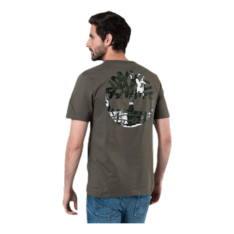 Back Logo Camo Ss Tee Green