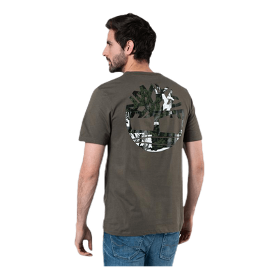 Back Logo Camo Ss Tee Green