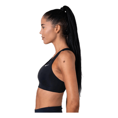 Swoosh Women's Medium-Support Non-Padded Sports Bra BLACK/WHITE/WHITE