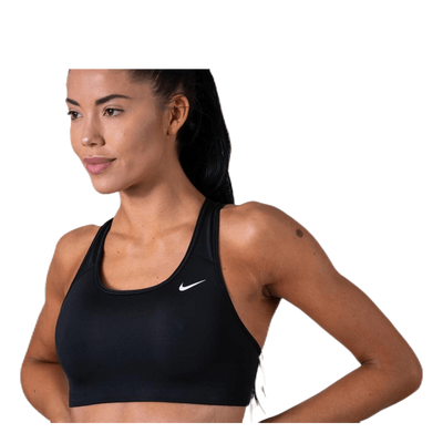 Swoosh Women's Medium-Support Non-Padded Sports Bra BLACK/WHITE/WHITE