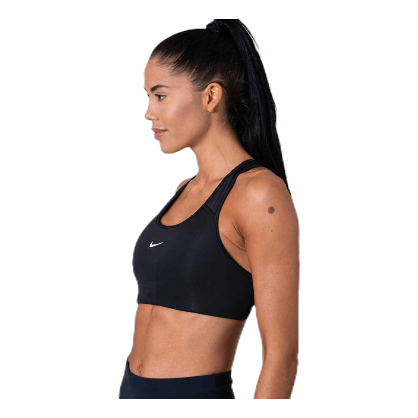 Swoosh Women's Medium-Support 1-Piece Pad Sports Bra BLACK/WHITE