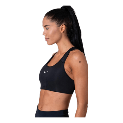 Swoosh Women's Medium-Support 1-Piece Pad Sports Bra BLACK/WHITE