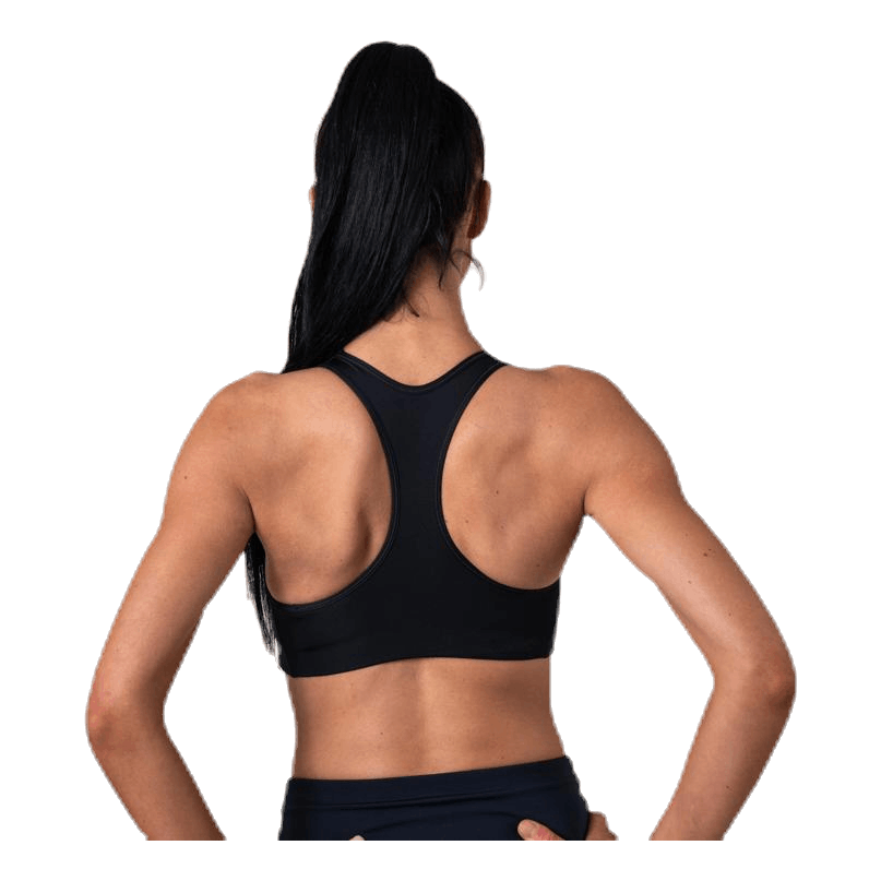 Swoosh Women's Medium-Support 1-Piece Pad Sports Bra BLACK/WHITE