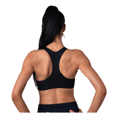 Swoosh Women's Medium-Support 1-Piece Pad Sports Bra BLACK/WHITE