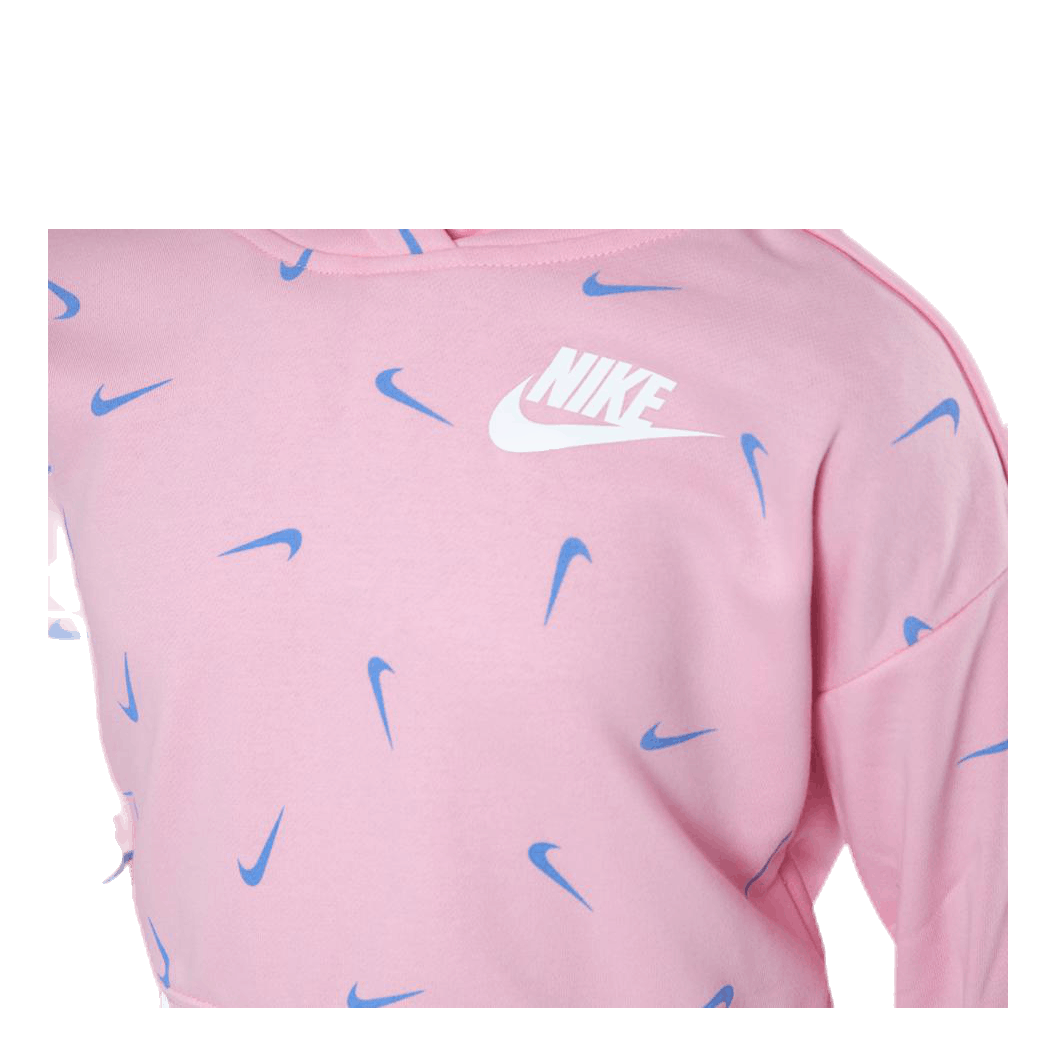 Swooshfetti Crop Hoodie Junior Pink/Blue