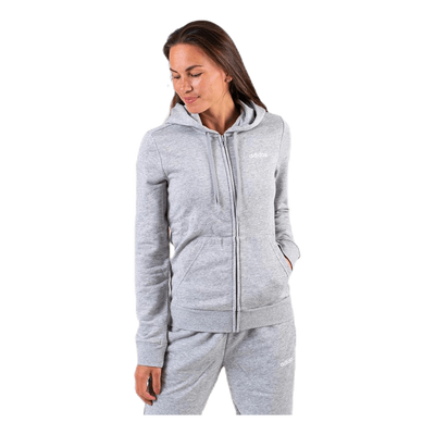 Essential Plain Full Zip Hood Grey