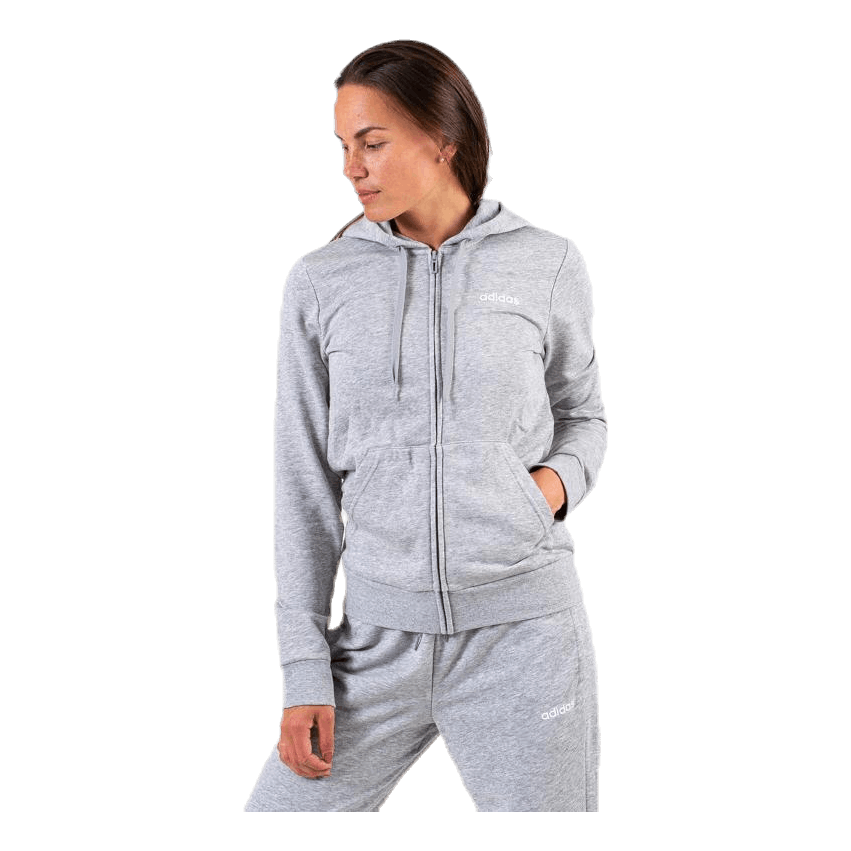 Essential Plain Full Zip Hood Grey