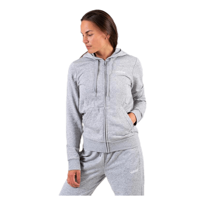 Essential Plain Full Zip Hood Grey