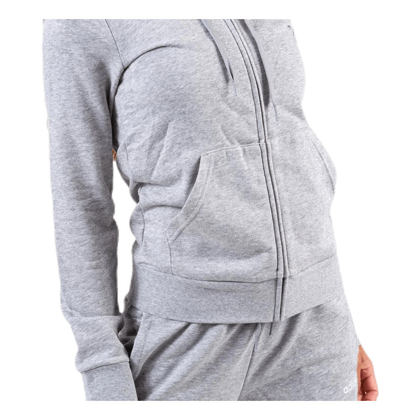 Essential Plain Full Zip Hood Grey