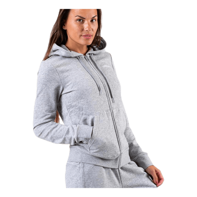 Essential Plain Full Zip Hood Grey