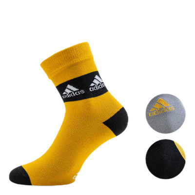 3-Pack Crew Socks Black/Grey/Yellow