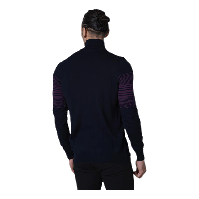 Golf Stripe Quarter Zip Pullover Blue