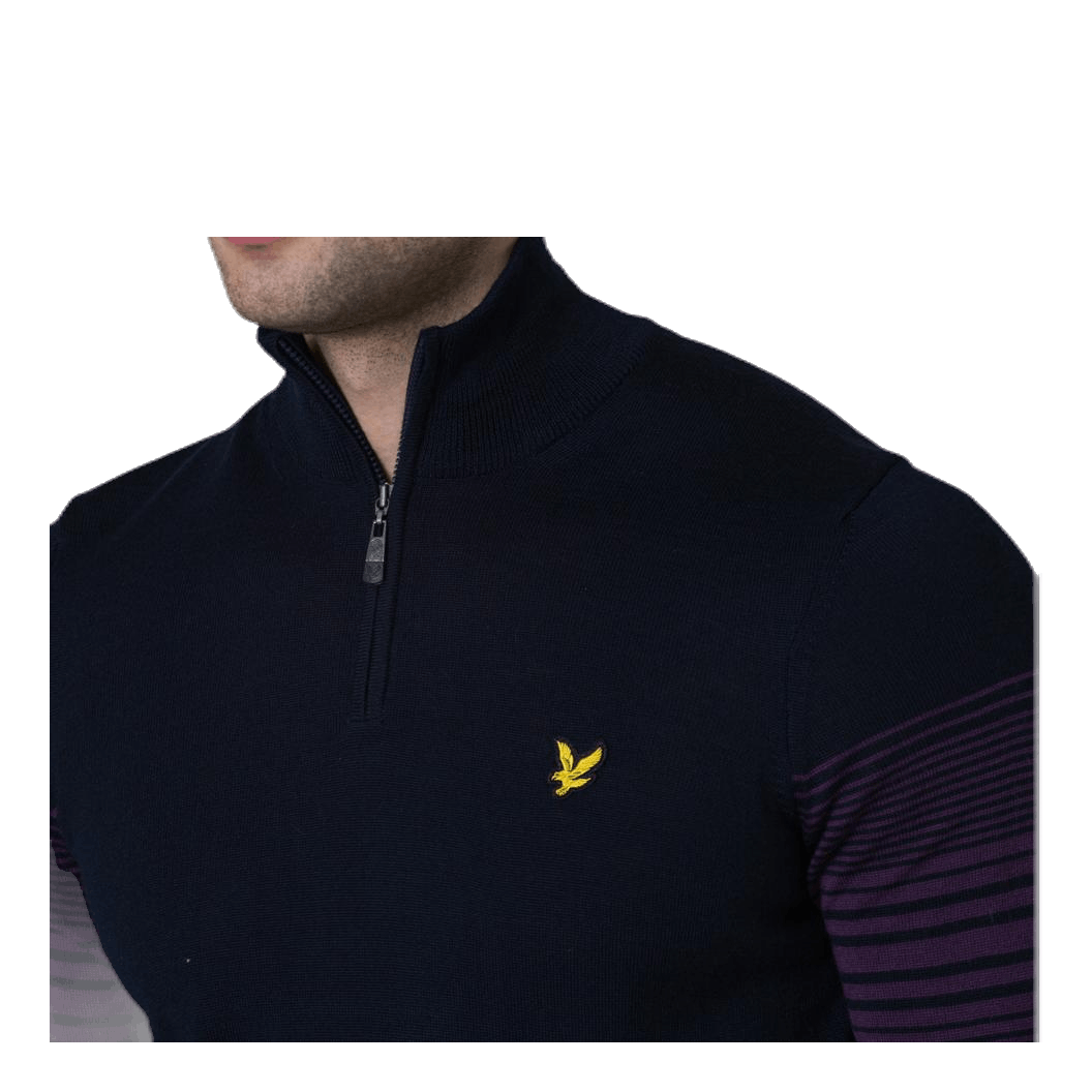 Golf Stripe Quarter Zip Pullover Blue