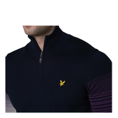 Golf Stripe Quarter Zip Pullover Blue