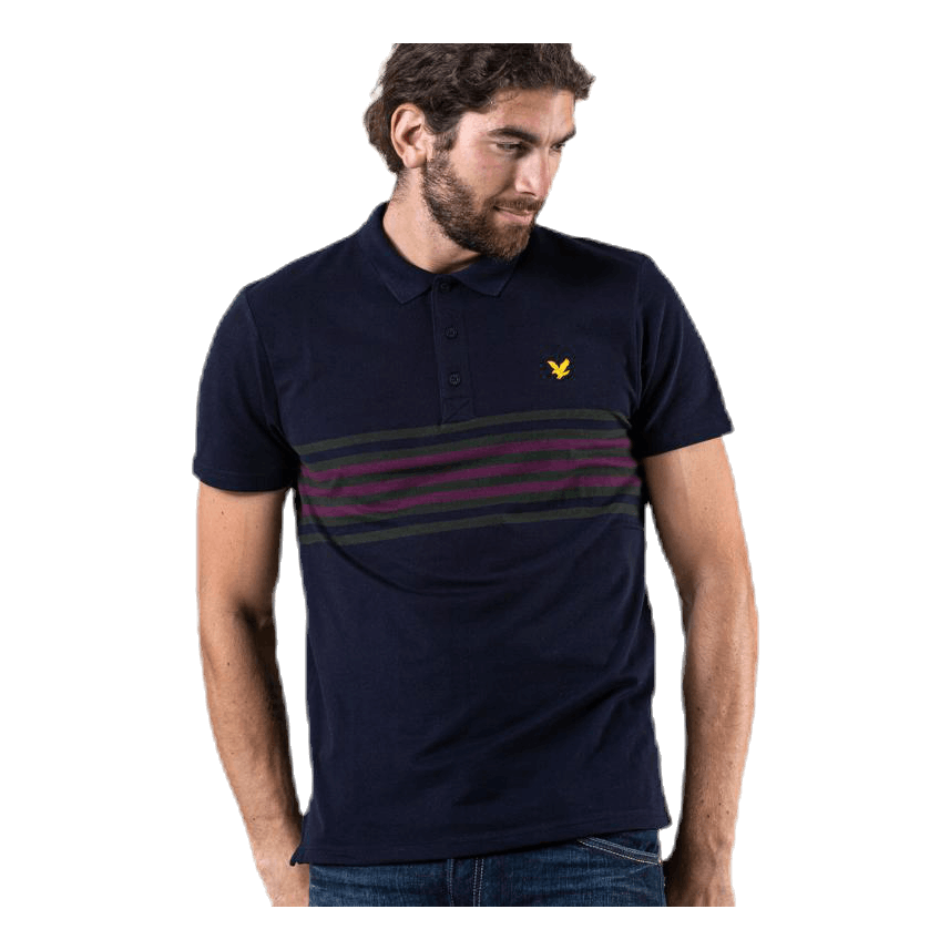 Plus Stripe Polo Blue