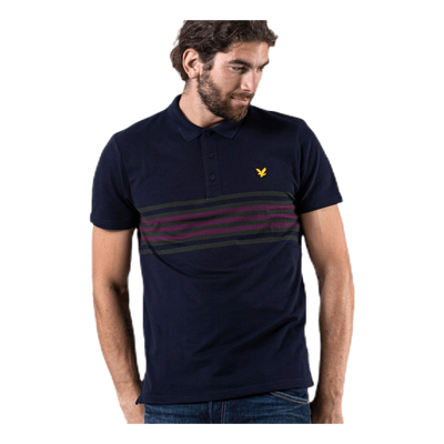 Plus Stripe Polo Blue