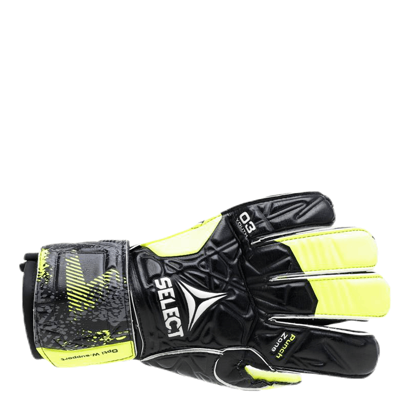 GK gloves 03 Youth Flat cut Black/Yellow